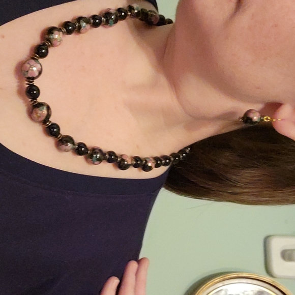 Hand Painted Japanese Jewelry Set - Picture 2 of 3